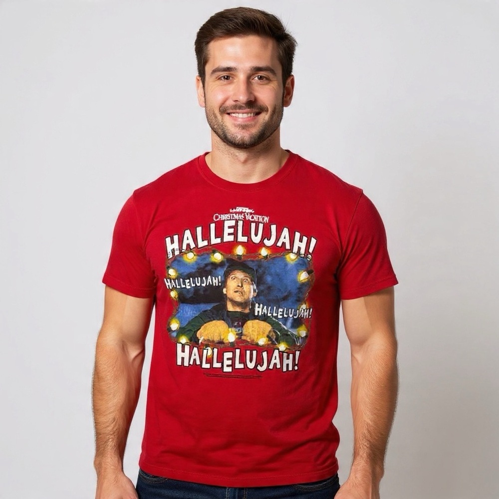 National Lampoon’s Christmas Vacation Hallelujah T-Shirt Men’s Large Red